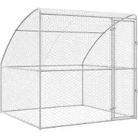 vidaXL Hundekäfig Silber 2 x 2 x 2 m Verzinkter Stahl