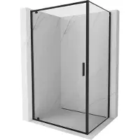 Mexen Exo Duschkabine zum Öffnen 100 x 75 cm, transparent, schwarz - 8181-100-075-70-00