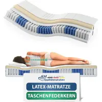 AM Qualitätsmatratzen | Latex-Taschenfederkernmatratze 80x200 cm - H3 - Germany