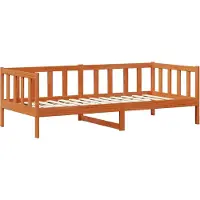 Syfax Tag-Bett mit Matratze Wachsbraun und Weiß 90 x 200 cm