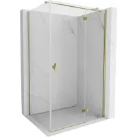 Mexen Mist H T Duschkabine aufklappbar rechts 110 x 80 cm, transparent, gold - 8A5T-110-080-50-00-P