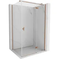 Mexen Mist H T Duschkabine Rechtsanschlag 100 x 120 cm, transparent, gebürstetes Kupfer - 8A5T-100-120-65-00-P