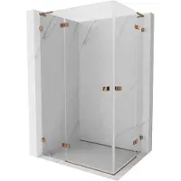 Mexen Lunar L Duo Duschkabine schwenkbar 95 x 75 cm, transparent, Roségold - 834L-095L-075P-60-00