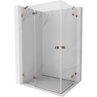 Mexen Lunar Duo Duschkabine schwenkbar 90 x 80 cm, transparent, Roségold - 834-090L-080P-60-00