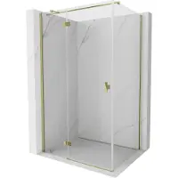 Mexen Mist H T Duschkabine Drehbar Links 100 x 110 cm, Transparent, Gold - 8A5T-100-110-50-00-L
