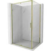 Mexen Exo Duschkabine mit Schwingtür 120 x 100 cm, transparent, gold - 819-120-100-50-00