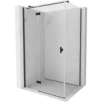 Mexen Mist H T Duschkabine schwenkbar links 95 x 110 cm, transparent, schwarz - 8A5T-095-110-70-00-L