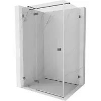 Mexen Lunar T Duschkabine schwenkbar links 140 x 110 cm, transparent, gebürstet Gun Gray - 834T-140-110-66-00-L