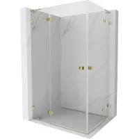Mexen Lunar L Duo Duschkabine Schwenkbar 95 x 75 cm, transparent, gold - 834L-095L-075P-50-00
