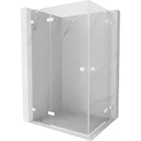 Mexen Lunar Duo Duschkabine mit Drehöffnung 115 x 85 cm, transparent, weiß - 834-115L-085P-20-00