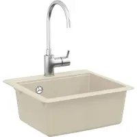vidaXL Waschbecken Beige 470 x 440 mm Granit