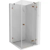 Mexen Lunar Duschkabine rechts öffnend 90 x 90 cm, transparent, Roségold - 834-090-090-60-00-P