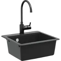 vidaXL Waschbecken Schwarz 470 x 440 mm Granit