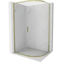 Mexen Exo Duschkabine halbrund, 120 x 90 cm, transparent, gold - 8131-120-090-50-00