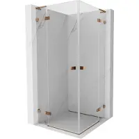 Mexen Lunar L Duo Duschkabine klappbar 75 x 75 cm, transparent, Roségold - 834L-075L-075P-60-00