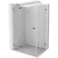 Mexen Lunar T Duschkabine schwenkbar links 135 x 110 cm, transparent, Roségold - 834T-135-110-60-00-L
