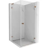 Mexen Lunar-B L Duschkabine, schwenkbar, rechts, 90 x 90 cm, transparent, Roségold - 832L-090-090-60-00-P