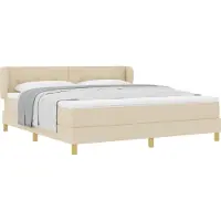 Syfax Boxspringbett mit Matratze Creme 180 x 200 cm Stoff
