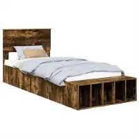Syfax Bettrahmen Geräucherte Eiche 90 x 190 cm Holzwerkstoff