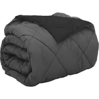 vidaXL Ganzjahresbettdecke Schwarz und Anthrazit 220 x 240 cm