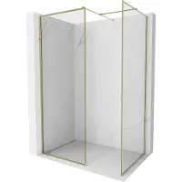 Mexen Kioto-F Duschwand Walk-in mit Rahmen 160 x 80 cm, transparent 8 mm, gold - 800-160-202-04-50-080