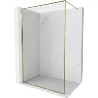 Mexen Kioto-XF Walk-In-Duschwand mit Rahmen 90 x 202 cm, transparent 10 mm, gold - 800-090-104-50-00-X
