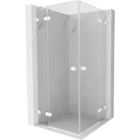Mexen Lunar Duo Duschkabine schwenkbar 105 x 105 cm, transparent, weiß - 834-105L-105P-20-00
