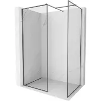 Mexen Kioto-F Duschwand Walk-in mit Rahmen 110 x 100 cm, transparent 8 mm, gebürstetes Gun Gray - 800-110-202-04-66-100