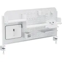 En.casa Schreibtisch-Organizer 'Sauda' 114 x 68 cm Stecktafel mit Zubehör Klemmhalterung Stahl Weiß