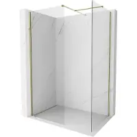 Mexen Kioto-X Duschwand Walk-in 150 x 120 cm, transparent 10 mm, gold - 800-150-202-50-00-120-X