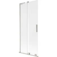 Mexen Velar L Duschwand, 2-teilig verschiebbar, 85 x 150 cm, matt, gebürsteter Nickel - 896-085-003-31-97