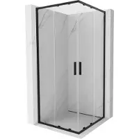 Mexen Exo quadratische Duschkabine, schiebbar 70 x 70 cm, transparent, schwarz - 8111-070-070-70-00