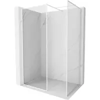 Mexen Kioto-F Duschwand Walk-in mit Rahmen 150 x 80 cm, transparent 8 mm, weiß - 800-150-202-04-20-080