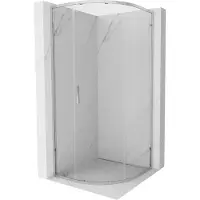 Mexen Exo halbkreisförmige Schiebeduschkabine 70 x 70 cm, transparent, Chrom - 8131-070-070-01-00