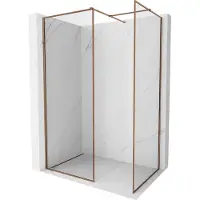 Mexen Kioto-F Duschwand Walk-in mit Rahmen 120 x 80 cm, transparent 8 mm, Roségold - 800-120-202-04-60-080