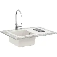 vidaXL "SALE 2026" Waschbecken Weiß 670 x 460 mm 80% Quarz und 20% Harz - Spülen DE6898024