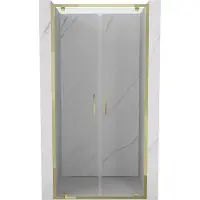 Mexen Exo Doppelte Pendeltür-Duschkabine 90 cm, transparent, gold - 8182-090-000-50-00