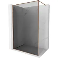 Mexen Kioto-XF Duschwand Walk-in mit Rahmen 120 x 202 cm, Graphit 10 mm, Roségold - 800-120-104-60-40-X