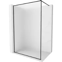 Mexen Kioto-XF Duschwand Walk-in mit Rahmen 50 x 202 cm, Milchglas 10 mm, schwarz - 800-050-104-70-30-X