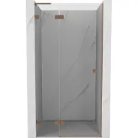 Mexen Lunar L Duschpendeltür links 95 cm, transparent, gebürstetes Kupfer - 834L-095-000-65-00-L