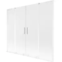 Mexen Velar L Duo Badewannenabtrennung 2-flügelig verschiebbar 170 x 150 cm, mattiert, weiß - 896-170-003-32-20