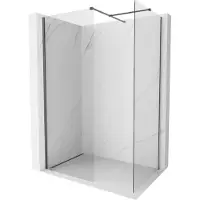 Mexen Kioto-X Duschwand Walk-in 80 x 70 cm, transparent 10 mm, gun grau gebürstet - 800-080-202-66-00-070-X