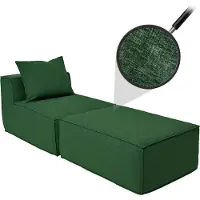 Mendler Chaiselongue/Zubehör für Sofa MCW-O54, Sessel Ottomane Recamiere, Stoff/Textil (300g/m²) 63x75x194cm grün