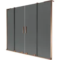 Mexen Velar L Duo Badewannenfaltwand 2-flügelig 200 x 150 cm, grafit, roségold - 896-200-003-42-60