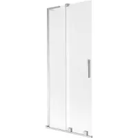 Mexen Velar L Badewannenwand 2-flügelig, verschiebbar 80 x 150 cm, matt, Chrom - 896-080-003-31-01