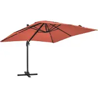 Oviala Hoher quadratischer Sonnenschirm aus Aluminium 3 m hoher Terrakotta - Malaga