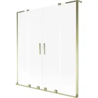 Mexen Velar L Duo Wannenfaltwand 2-flügelig verschiebbar 140 x 150 cm, satiniert, gold - 896-140-003-32-50