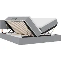 vidaXL LED-Speicherbett mit Matratze Hellgrau 180 x 200 cm Stoff