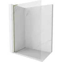 Mexen Kioto-X L Duschwand Walk-in 90 x 200 cm, transparent 10 mm, gold - 800-090-107-50-00-X