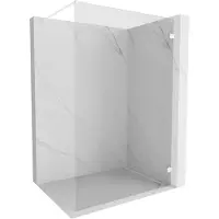 Mexen Lunar Duschwand Walk-in rechts 130 x 200 cm, transparent 8 mm, weiß - 830-130-000-20-00-P